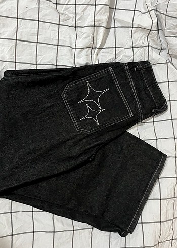 Bershka Yildizli Siyah Denim Jean