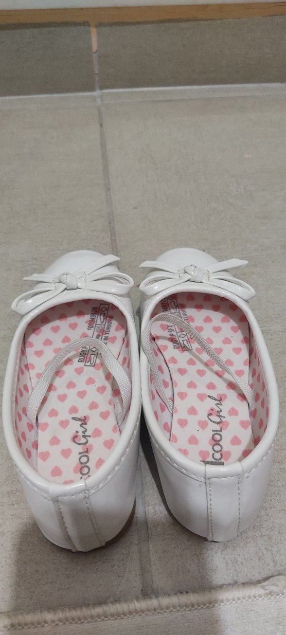 Kız Çocuk Beyaz Fiyonk Detaylı Babet - Görsel 2