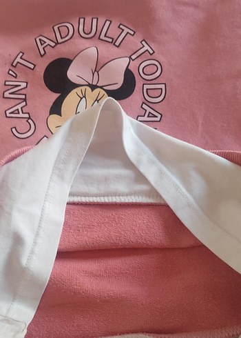 6 Yaş Beden pembe Renk Pembe Minnie Baskılı Uzun Kollu Bebek Takımı