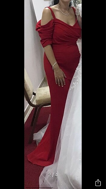 Kırmızı  abiye - Görsel 4