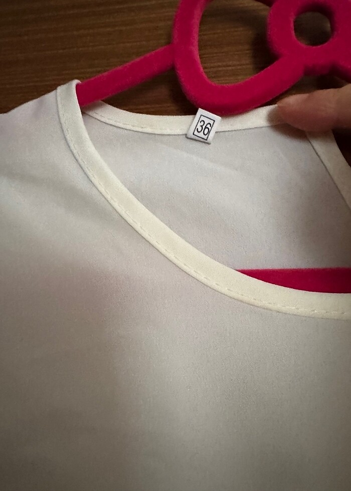 Ekru renk uzun kol tunik - Görsel 3