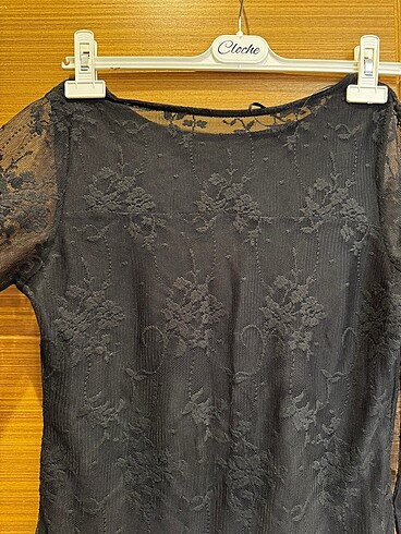 Siyah mini Dantelli elbise - Görsel 5