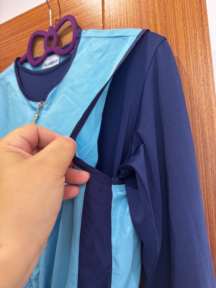 Tam Tesettür Uyumlu 4 Parça Haşema  Mavi/Lacivert - Görsel 4