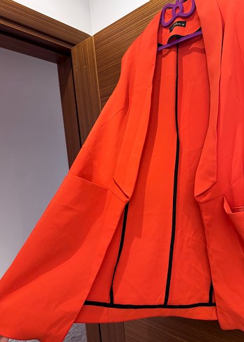 38 Beden turuncu Renk Turuncu Uzun Kadın Blazer