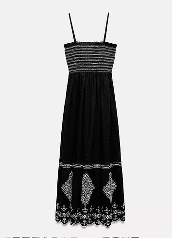 Zara dantel detaylı elbise