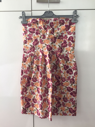 mango straplez mini elbise