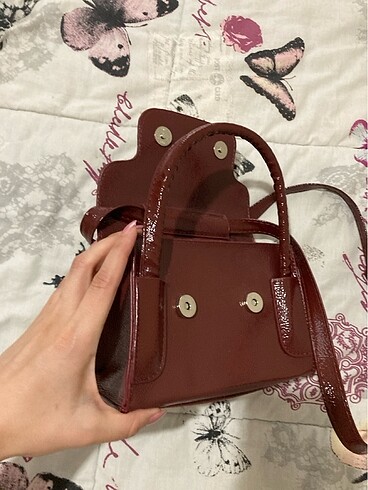 Beden bordo Renk Vişne çürüğü kol çantası