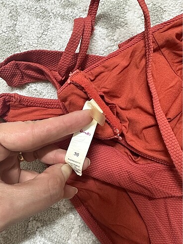 s Beden turuncu Renk Penti marka kiremit bikini takımı