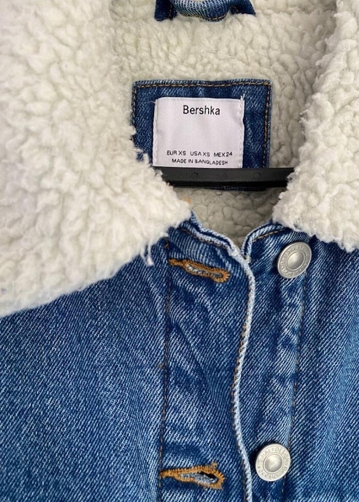 Bershka Yün Astarlı Jean Ceket - Görsel 3