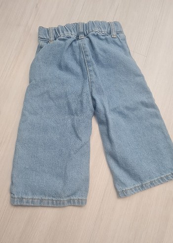 9-12 Ay Beden Kız çocuk Mavi Denim Midi Jean