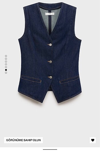 m Beden mavi Renk Mango denim yelek