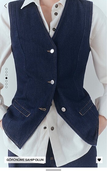 m Beden Mango denim yelek