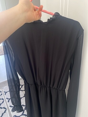 xl Beden siyah Renk Siyah şifon astarlı kadın elbise