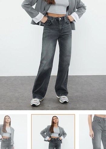 Antrasit wide leg jean