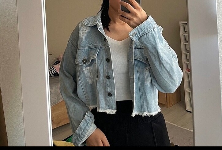 Crop kot ceket