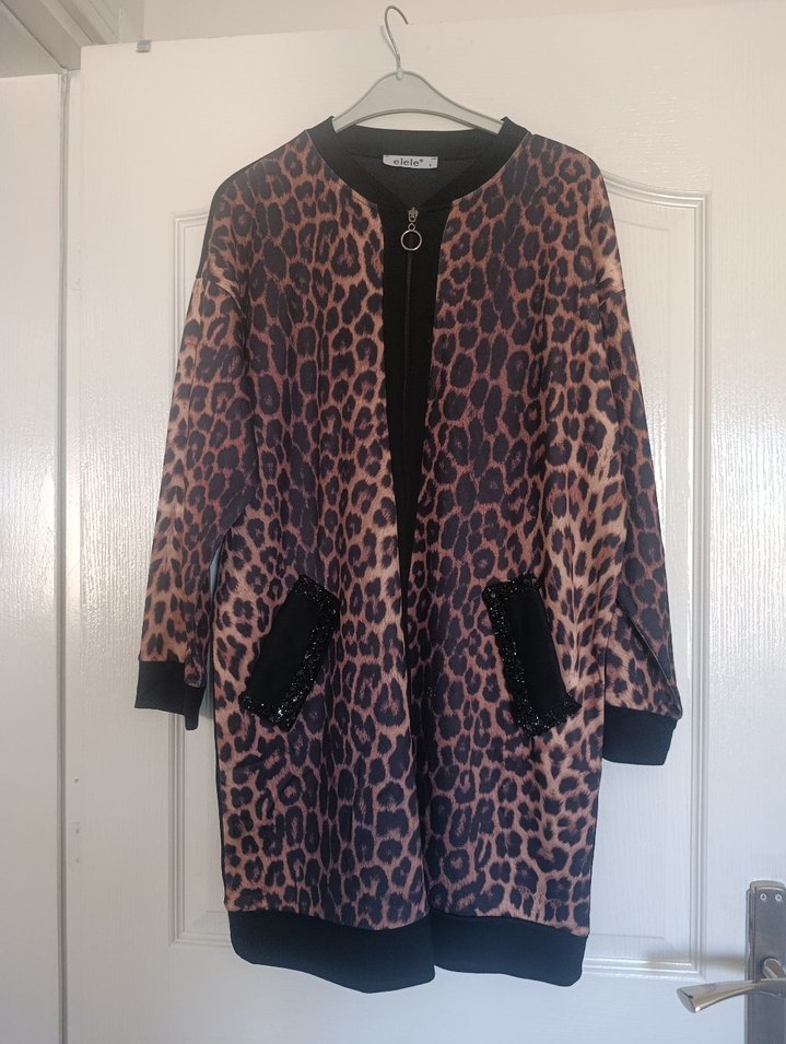 Leopar Desenli fermuarlı dış giyim - Görsel 3