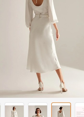 Beyaz Uzun Kollu Kadın Elbise - Görsel 2