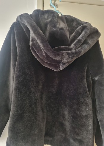 Siyah Kadın Kürk Detaylı Ceket - Görsel 3