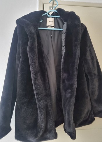 Siyah Kadın Kürk Detaylı Ceket - Görsel 2