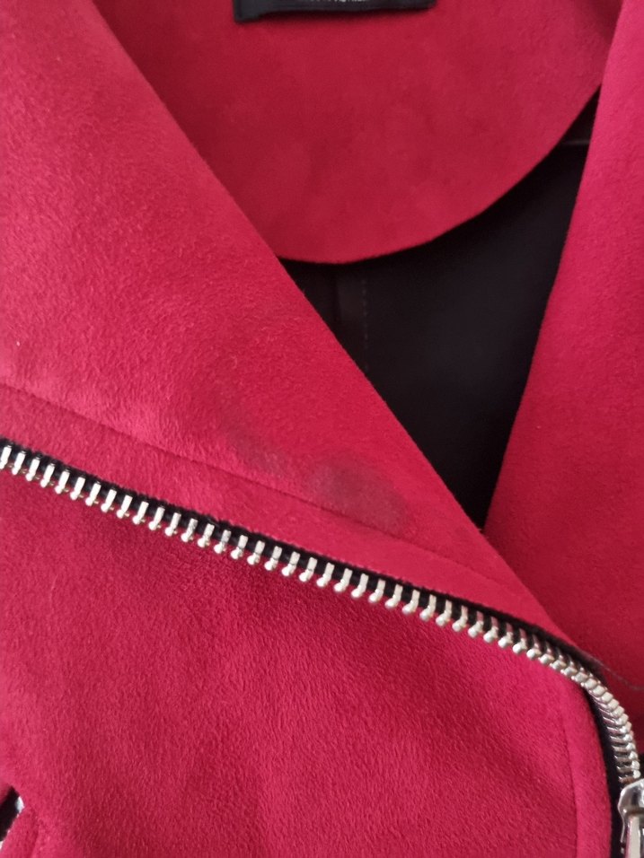 Kırmızı Süet Kemerli Kadın Süet Ceket - Görsel 2