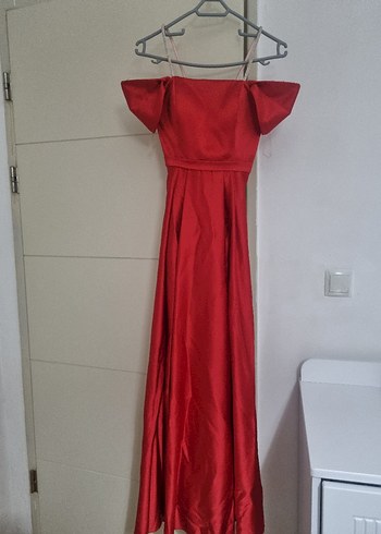 Bordo Uzun Abiye Elbise Drapeli Detaylı - Görsel 2