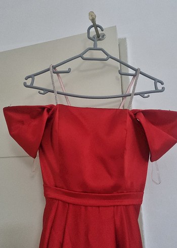 Bordo Uzun Abiye Elbise Drapeli Detaylı - Görsel 3