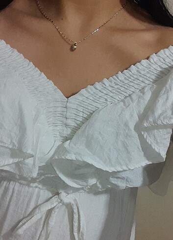 m Beden beyaz Renk Beyaz elbise
