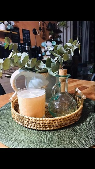 H&M Home Hasır Rattan Tepsi