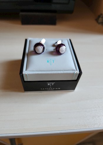 Tateossian Rodyum Kaplama Swarovski Taşlı Kol Düğmesi - Görsel 6