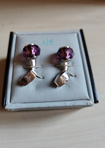 Tateossian Rodyum Kaplama Swarovski Taşlı Kol Düğmesi - Görsel 5