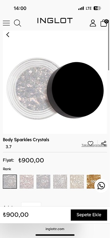 Inglot İnglot toz ışıltı far body sparkles