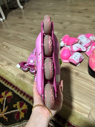 tek ebat Beden pembe Renk Çocuk pateni dizlik ve kaskı