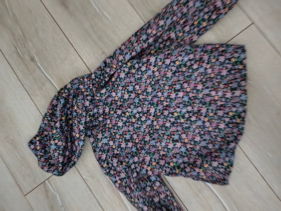 h&m 3-4 yaş Çiçek Desenli Kapüşonlu Kız Yağmurluk - Görsel 3