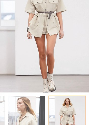 Bej Midi Elbise tulum - Görsel 3