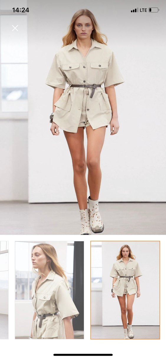 Bej Midi Elbise tulum - Görsel 3