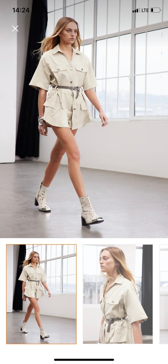 Bej Midi Elbise tulum - Görsel 4