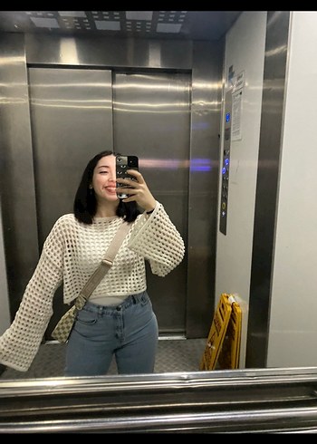 Beyaz  Örgü Kazak - Görsel 2