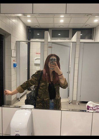 Kadın Kamuflaj Desenli Denim Ceket - Görsel 2