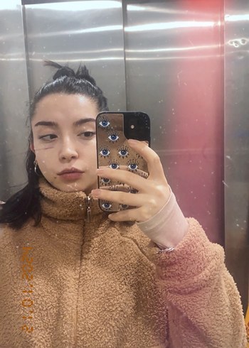 Kahverengi Peluş mont - Görsel 2