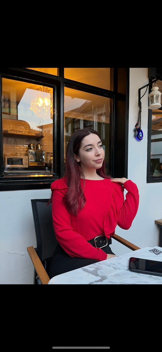 Kırmızı şifon bluz - Görsel 2