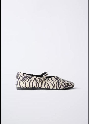 Zara Zara Zebra Desenli Tokalı Babet