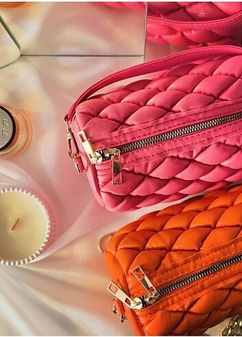 Pembe mini el ve omuz çantası 