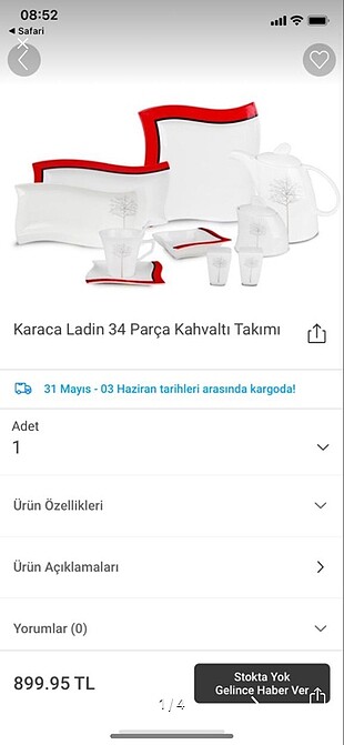 Karaca kahvaltı takımı