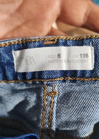 Düğmeli Mavi Denim Mini Etek 6 yas - Görsel 3