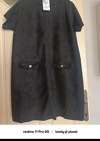 Siyah Kadın Süet elbise - Görsel 2