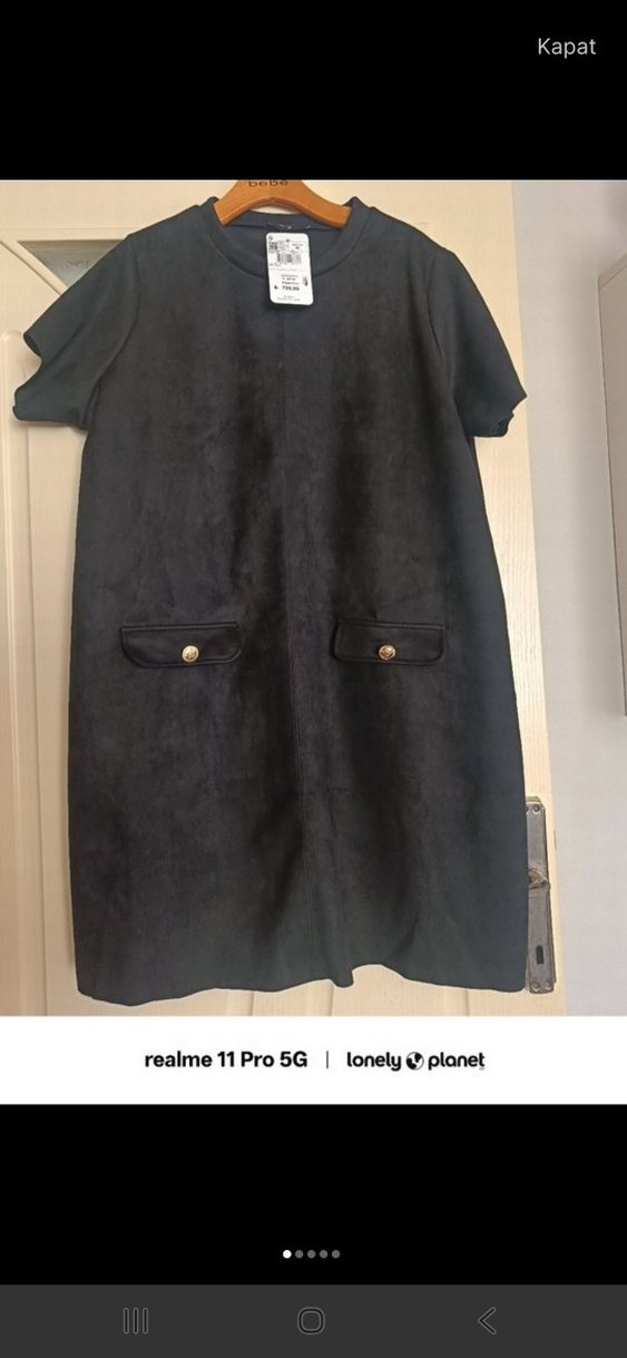 Siyah Kadın Süet elbise - Görsel 2