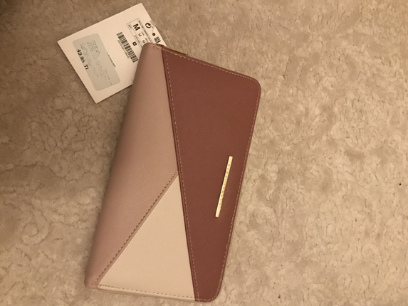 Sıfır etiketli cüzdan pembe rose 