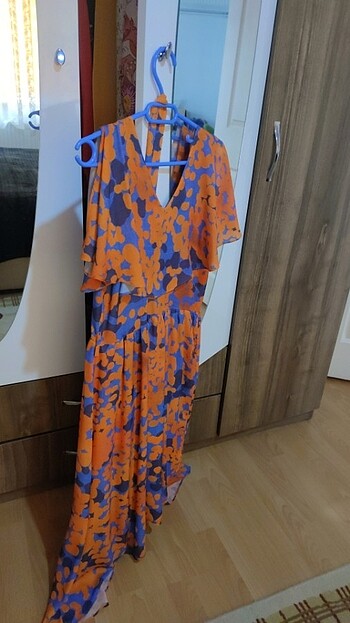 Diğer Renkli midi boy sifon elbise