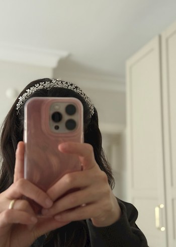 Beyaz Payetli Gelin Tacı - Görsel 2