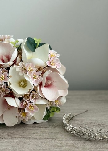 Beyaz Payetli Gelin Tacı - Görsel 5